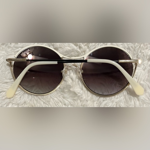 Balmain BL2520B CO4 White, Gold Round Metal Brown Gradient Sunglasses (#905) - Picture 4 of 5